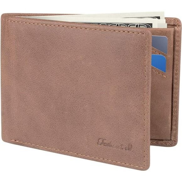 Slim Wallet for Men -Thin Bifold Genuine Leather RFID Blocking Minimalist Wallet - Picture 7 of 7